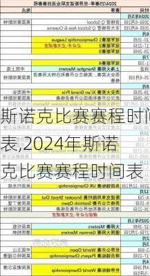 斯诺克比赛赛程时间表,2024年斯诺克比赛赛程时间表