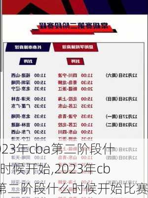 2023年cba第二阶段什么时候开始,2023年cba第二阶段什么时候开始比赛