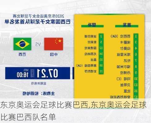 东京奥运会足球比赛巴西,东京奥运会足球比赛巴西队名单