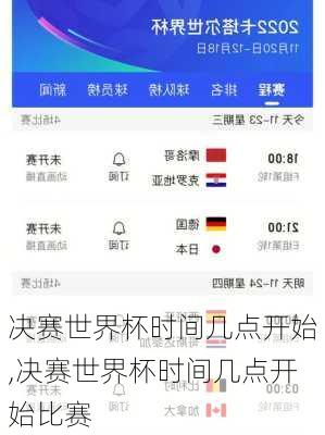 决赛世界杯时间几点开始,决赛世界杯时间几点开始比赛