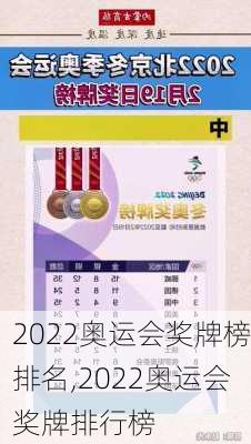 2022奥运会奖牌榜排名,2022奥运会奖牌排行榜