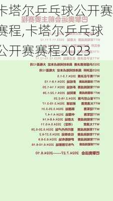 卡塔尔乒乓球公开赛赛程,卡塔尔乒乓球公开赛赛程2023