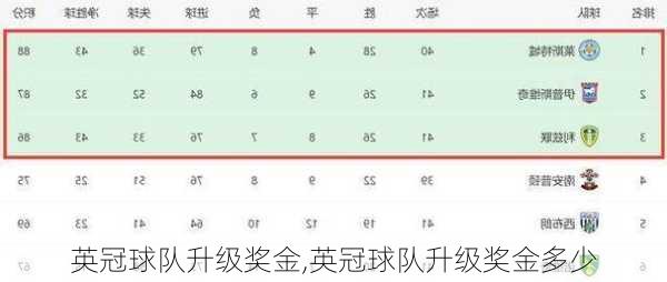 英冠球队升级奖金,英冠球队升级奖金多少