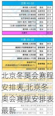 北京冬奥会赛程安排表,北京冬奥会赛程安排表最新