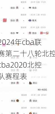 2024年cba联赛第二十八轮北控,cba2020北控队赛程表