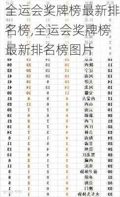 全运会奖牌榜最新排名榜,全运会奖牌榜最新排名榜图片