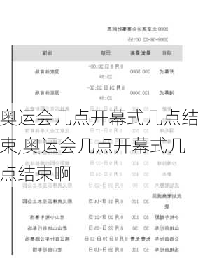 奥运会几点开幕式几点结束,奥运会几点开幕式几点结束啊