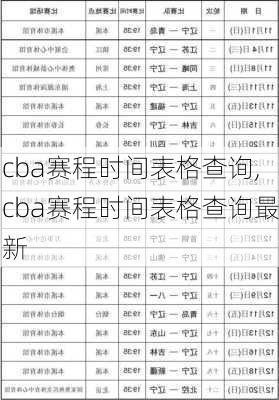 cba赛程时间表格查询,cba赛程时间表格查询最新