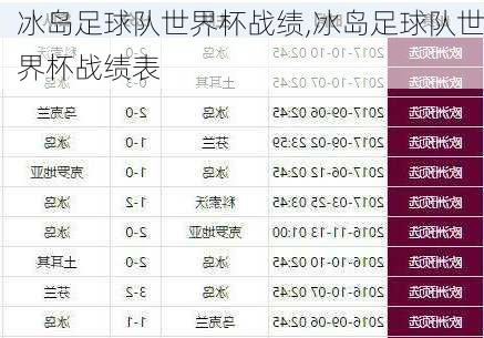 冰岛足球队世界杯战绩,冰岛足球队世界杯战绩表