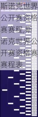 斯诺克世界公开赛资格赛赛程,斯诺克世界公开赛资格赛赛程表