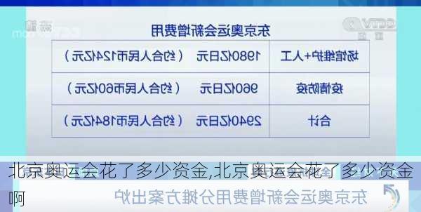 北京奥运会花了多少资金,北京奥运会花了多少资金啊