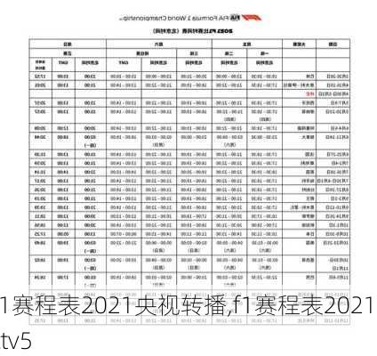 f1赛程表2021央视转播,f1赛程表2021cctv5