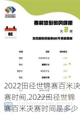 2022田径世锦赛百米决赛时间,2022田径世锦赛百米决赛时间是多少