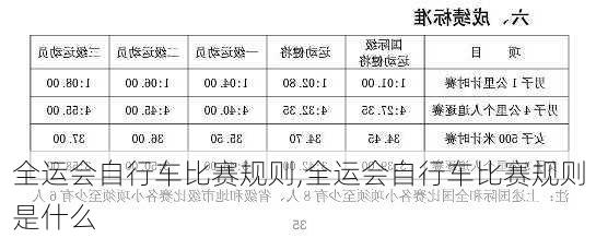 全运会自行车比赛规则,全运会自行车比赛规则是什么