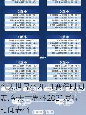 今天世界杯2021赛程时间表,今天世界杯2021赛程时间表格