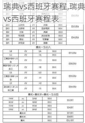 瑞典vs西班牙赛程,瑞典vs西班牙赛程表