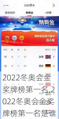 2022冬奥会金奖牌榜第一名,2022冬奥会金奖牌榜第一名是谁