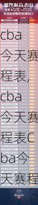 cba今天赛程表,cba今天赛程表Cba今天赛程