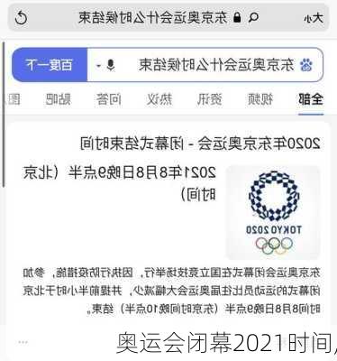 奥运会闭幕2021时间,