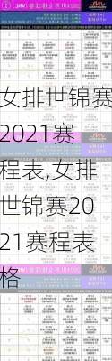 女排世锦赛2021赛程表,女排世锦赛2021赛程表格