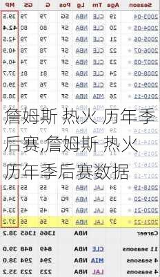 詹姆斯 热火 历年季后赛,詹姆斯 热火 历年季后赛数据