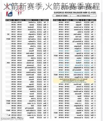 火箭新赛季,火箭新赛季赛程