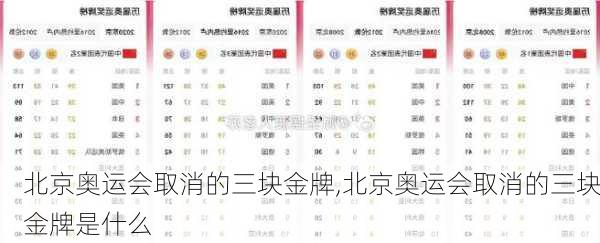 北京奥运会取消的三块金牌,北京奥运会取消的三块金牌是什么