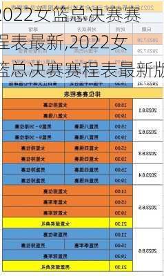 2022女篮总决赛赛程表最新,2022女篮总决赛赛程表最新版