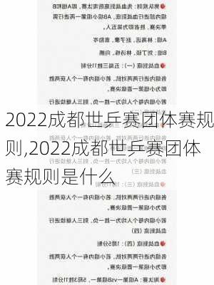 2022成都世乒赛团体赛规则,2022成都世乒赛团体赛规则是什么