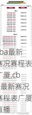 cba最新赛况赛程表广厦,cba最新赛况赛程表广厦直播