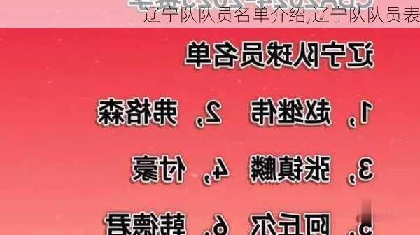 辽宁队队员名单介绍,辽宁队队员表