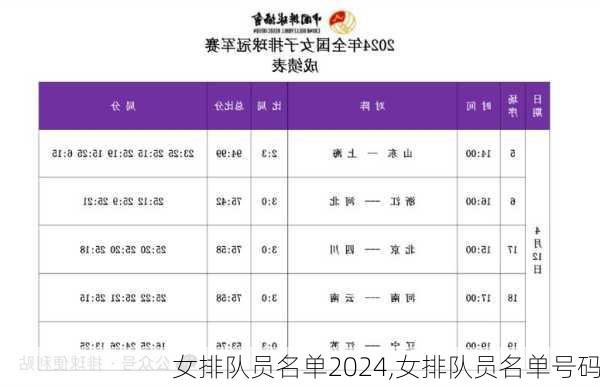 女排队员名单2024,女排队员名单号码