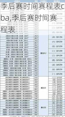 季后赛时间赛程表cba,季后赛时间赛程表