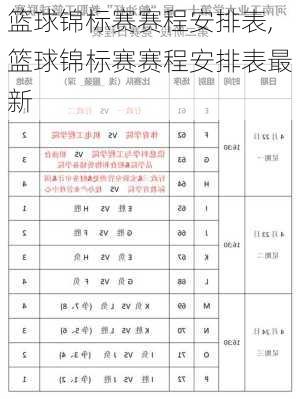 篮球锦标赛赛程安排表,篮球锦标赛赛程安排表最新