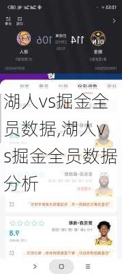 湖人vs掘金全员数据,湖人vs掘金全员数据分析