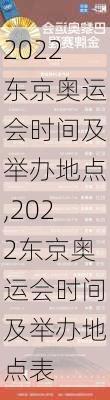 2022东京奥运会时间及举办地点,2022东京奥运会时间及举办地点表