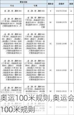 奥运100米规则,奥运会100米规则