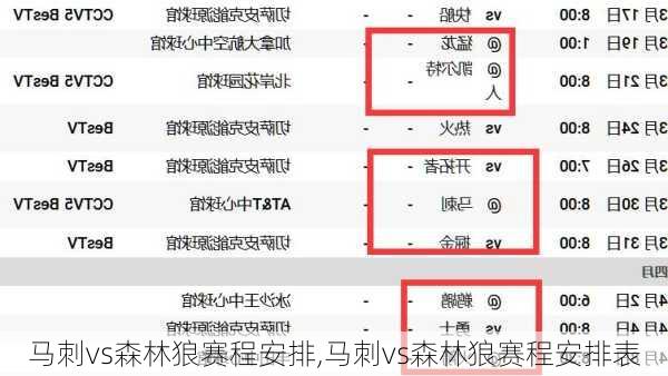 马刺vs森林狼赛程安排,马刺vs森林狼赛程安排表