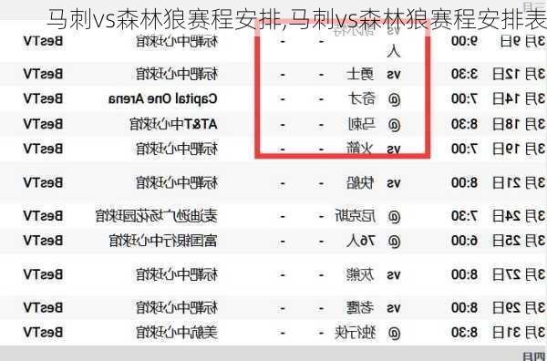 马刺vs森林狼赛程安排,马刺vs森林狼赛程安排表