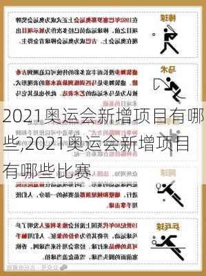 2021奥运会新增项目有哪些,2021奥运会新增项目有哪些比赛