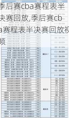 季后赛cba赛程表半决赛回放,季后赛cba赛程表半决赛回放视频