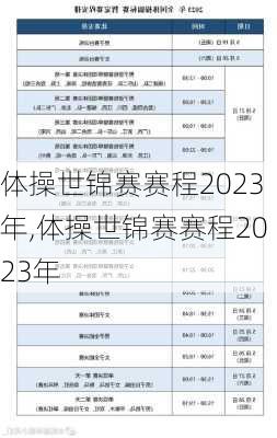 体操世锦赛赛程2023年,体操世锦赛赛程2023年