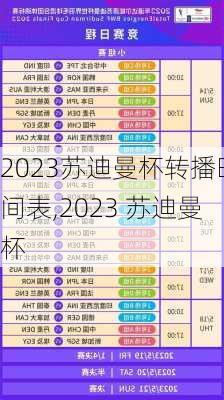 2023苏迪曼杯转播时间表,2023 苏迪曼杯