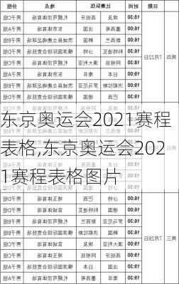 东京奥运会2021赛程表格,东京奥运会2021赛程表格图片