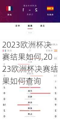 2023欧洲杯决赛结果如何,2023欧洲杯决赛结果如何查询