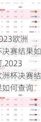 2023欧洲杯决赛结果如何,2023欧洲杯决赛结果如何查询