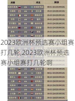 2023欧洲杯预选赛小组赛打几轮,2023欧洲杯预选赛小组赛打几轮啊