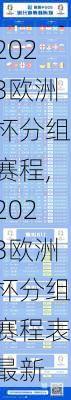 2023欧洲杯分组赛程,2023欧洲杯分组赛程表最新