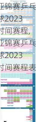 亚锦赛乒乓球2023时间赛程,亚锦赛乒乓球2023时间赛程表