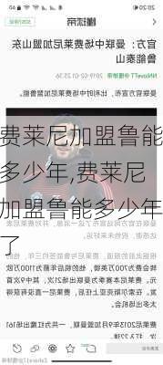 费莱尼加盟鲁能多少年,费莱尼加盟鲁能多少年了